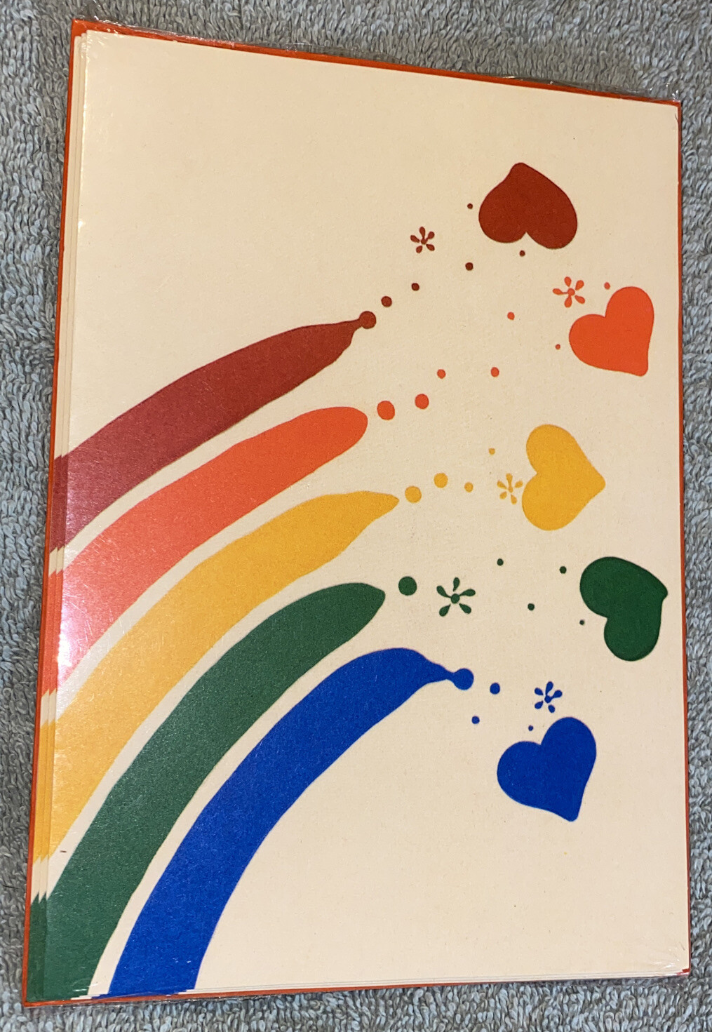 NOS Vintage Hallmark Mini-Pack Notes Rainbows & Hearts Pkg Of 3 Cards & Env.
