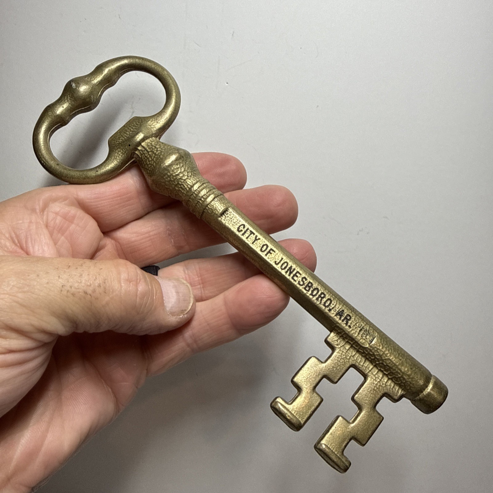 Large Vintage Solid Brass “City Of Jonesboro Arkansas” Key To The City