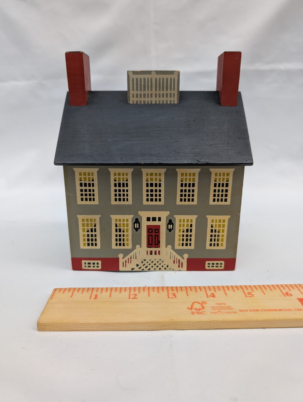 Vintage 1985 Windfield Designs Center Hall Colonial Coin Bank Signed Hank Musser Vintage 1985 Windfield Designs Center Hall Colonial Coin Bank Signed Hank Musser