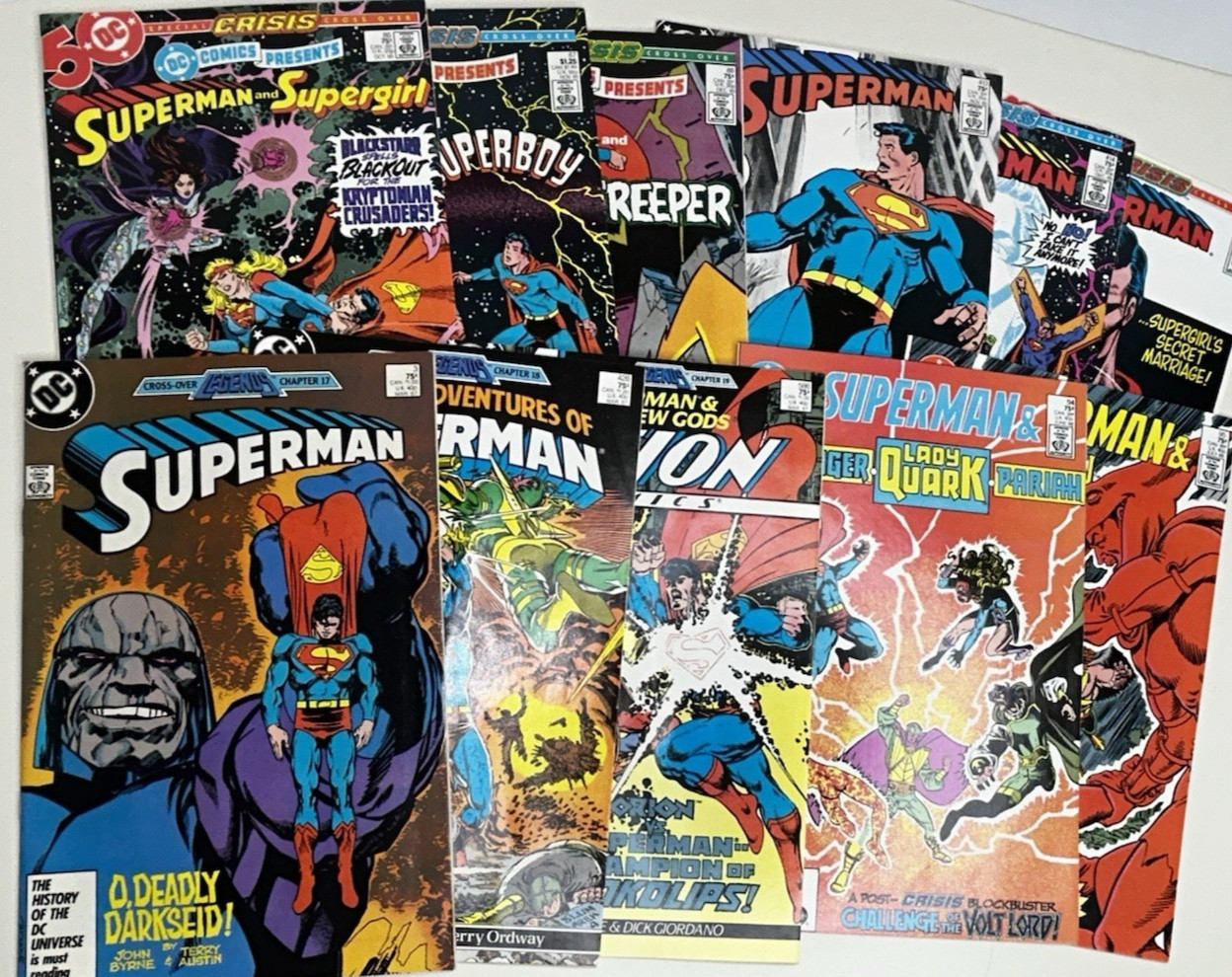 Lot of 11 DC Superman Comics Presents Crisis Legends Cross-Over 1985-1987 - READ