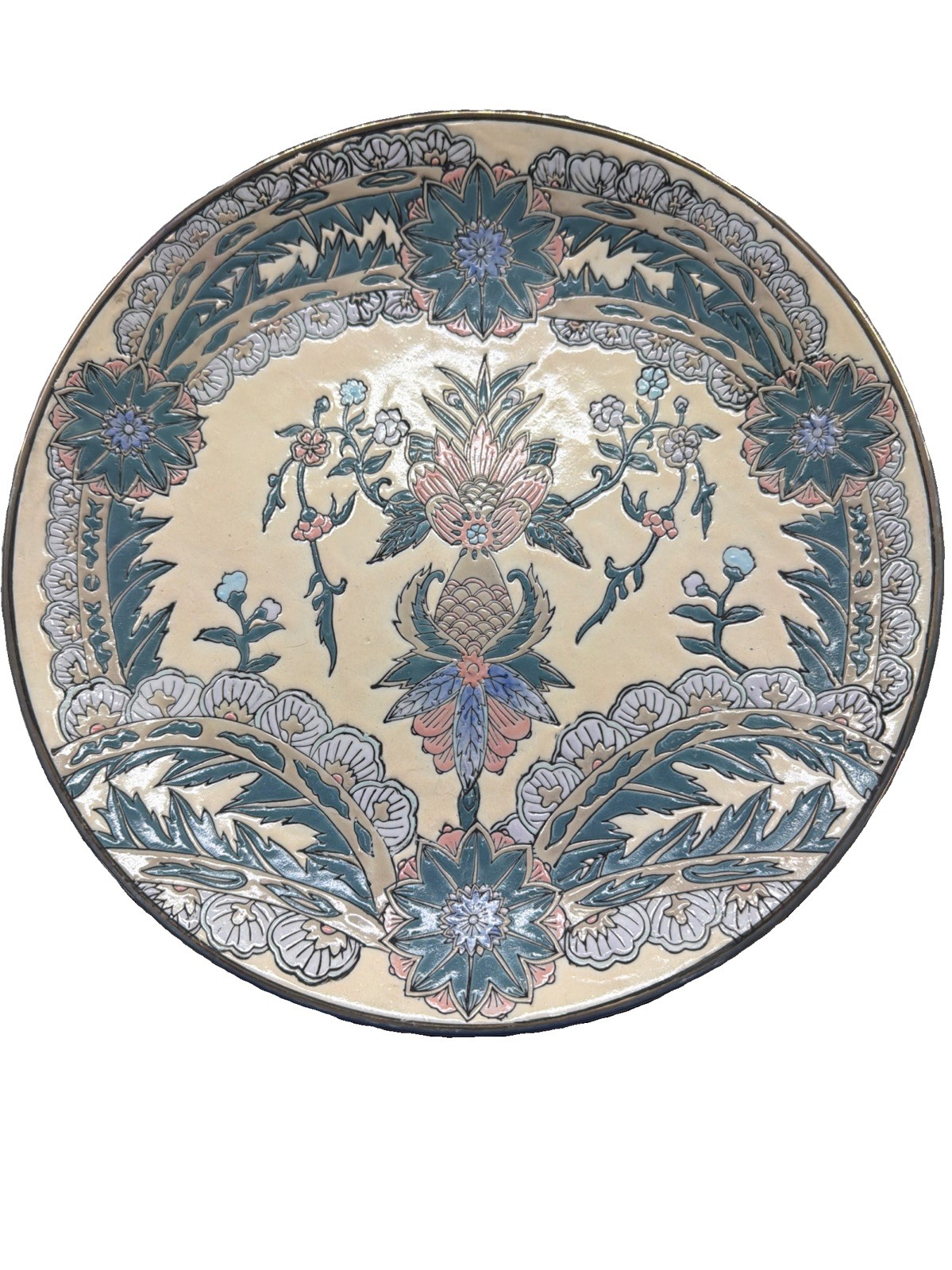 vintage 1970s Andrea by Sadek decorative ceramic, Indo-European floral design vintage 1970s Andrea by Sadek decorative ceramic, Indo-European floral design