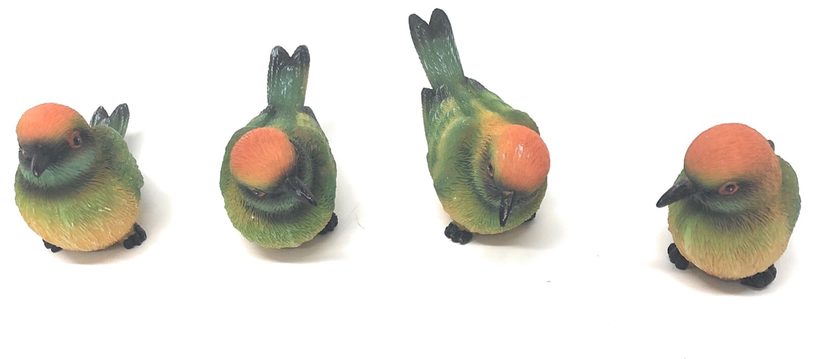 Transpac Set of 4 Small Bird Figurines, Beautiful Green Bee Eaters , 4 Poses, Transpac Set of 4 Small Bird Figurines, Beautiful Green Bee Eaters , 4 Poses,