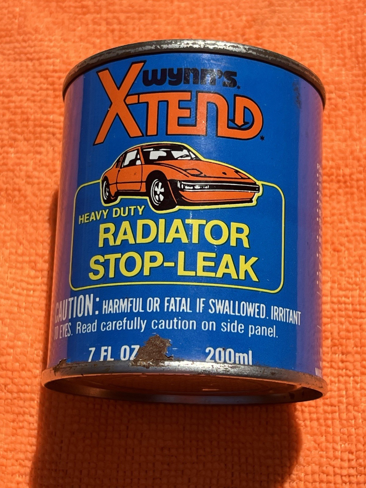 Wynn’s X-Tend Radiator Stop Leak VTG Porsche Advertising Oil Can Azusa Ca RARE