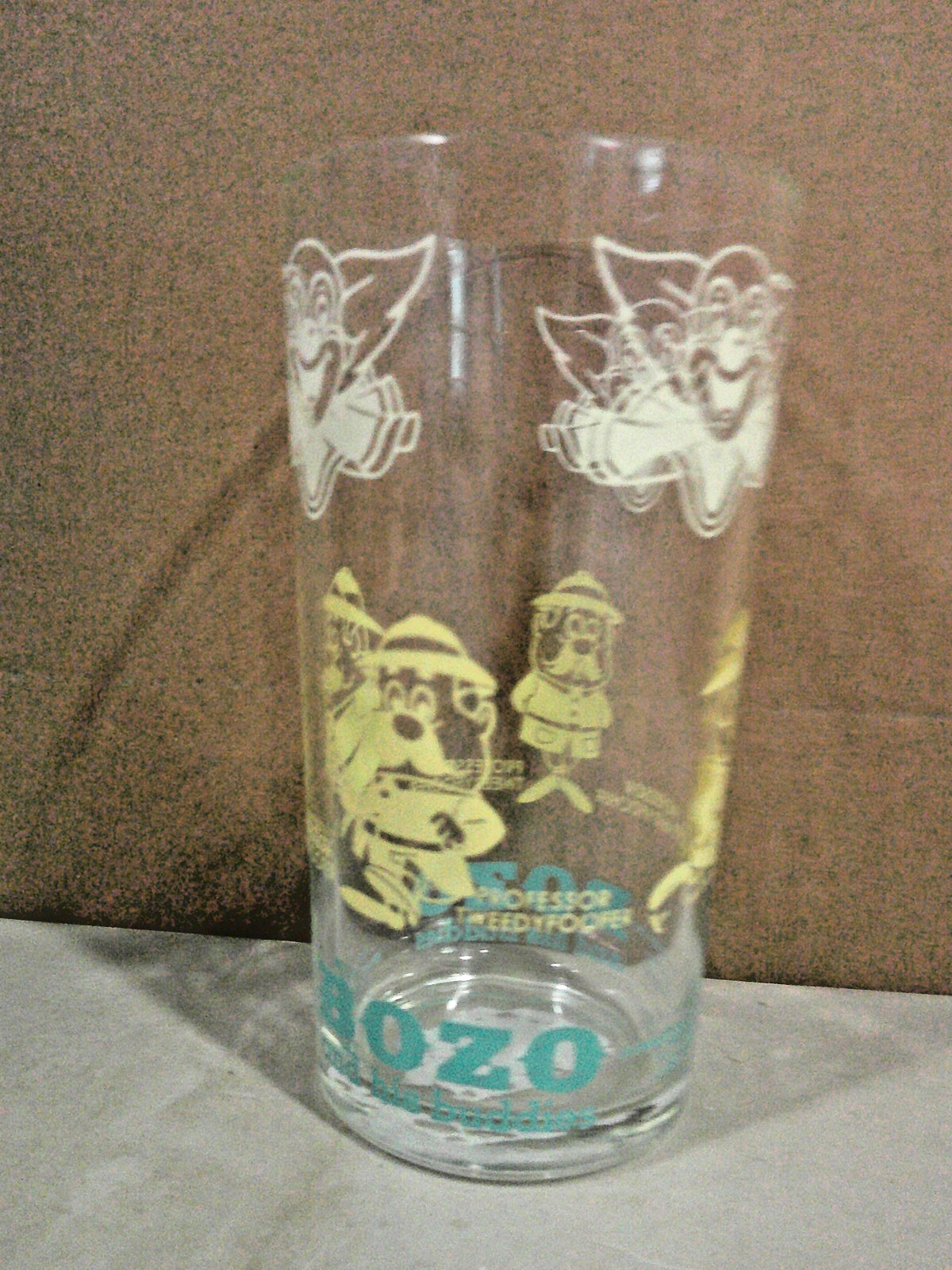 62\' Bozo the clown and friend\'s glass