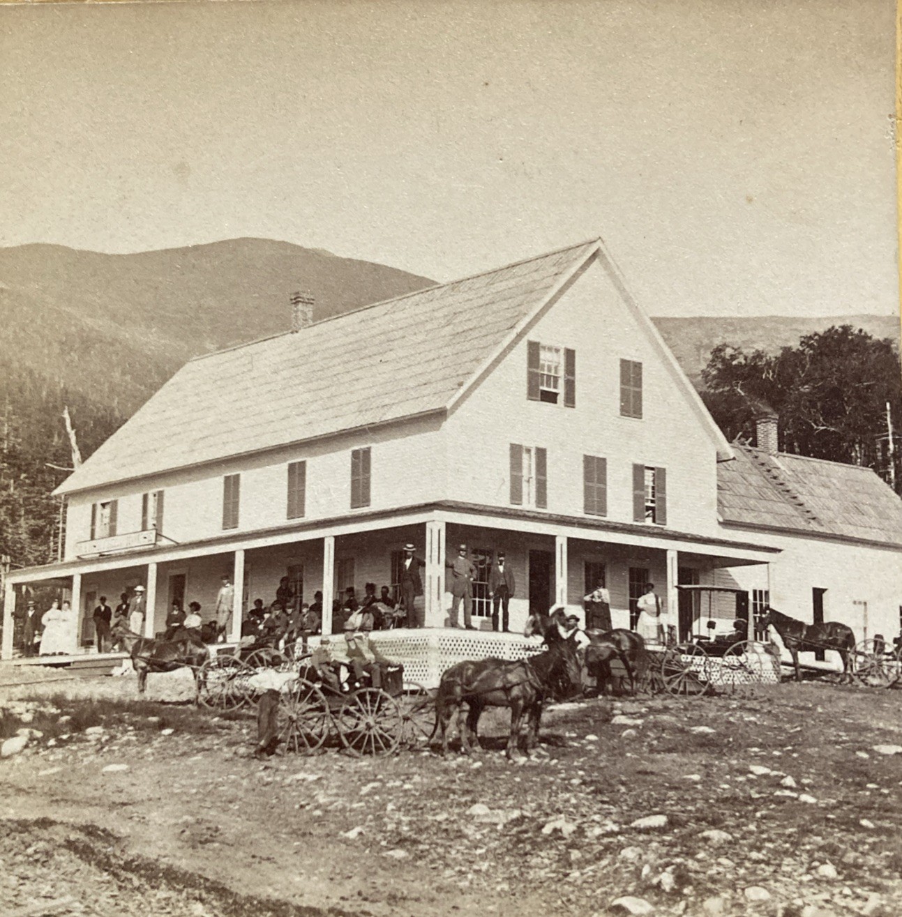 Marshfield House Mt Washington NH c1880 Stereoview Kilburn Brothers
