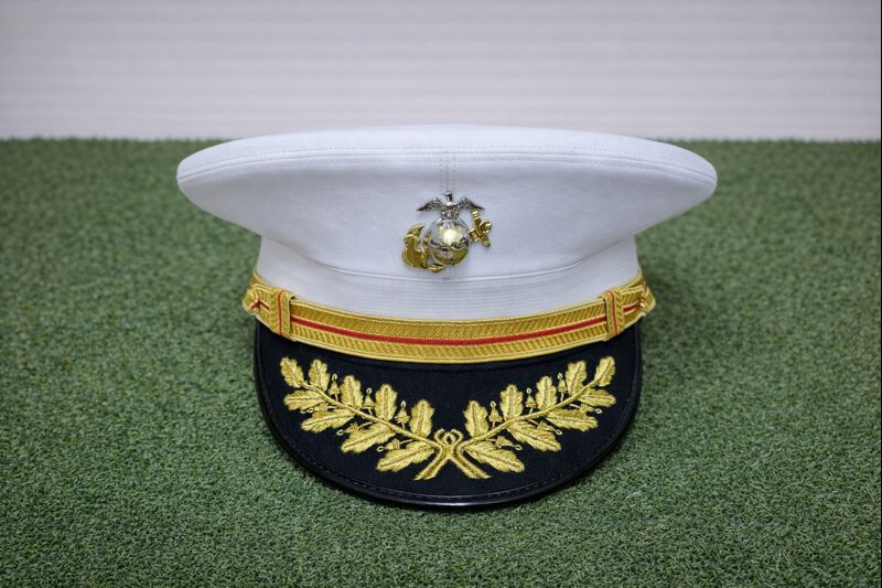 USMC Visor Crusher Cap Field Grade White Officer Service Dress Hat All Sizes USMC Visor Crusher Cap Field Grade White Officer Service Dress Hat All Sizes
