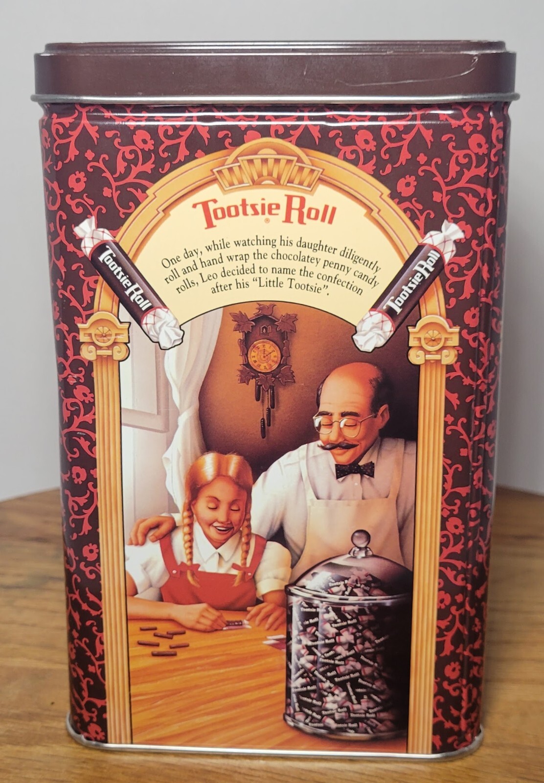 Vintage 1992 Tootsie Roll Limited Edition Brown Tin Vintage 1992 Tootsie Roll Limited Edition Brown Tin