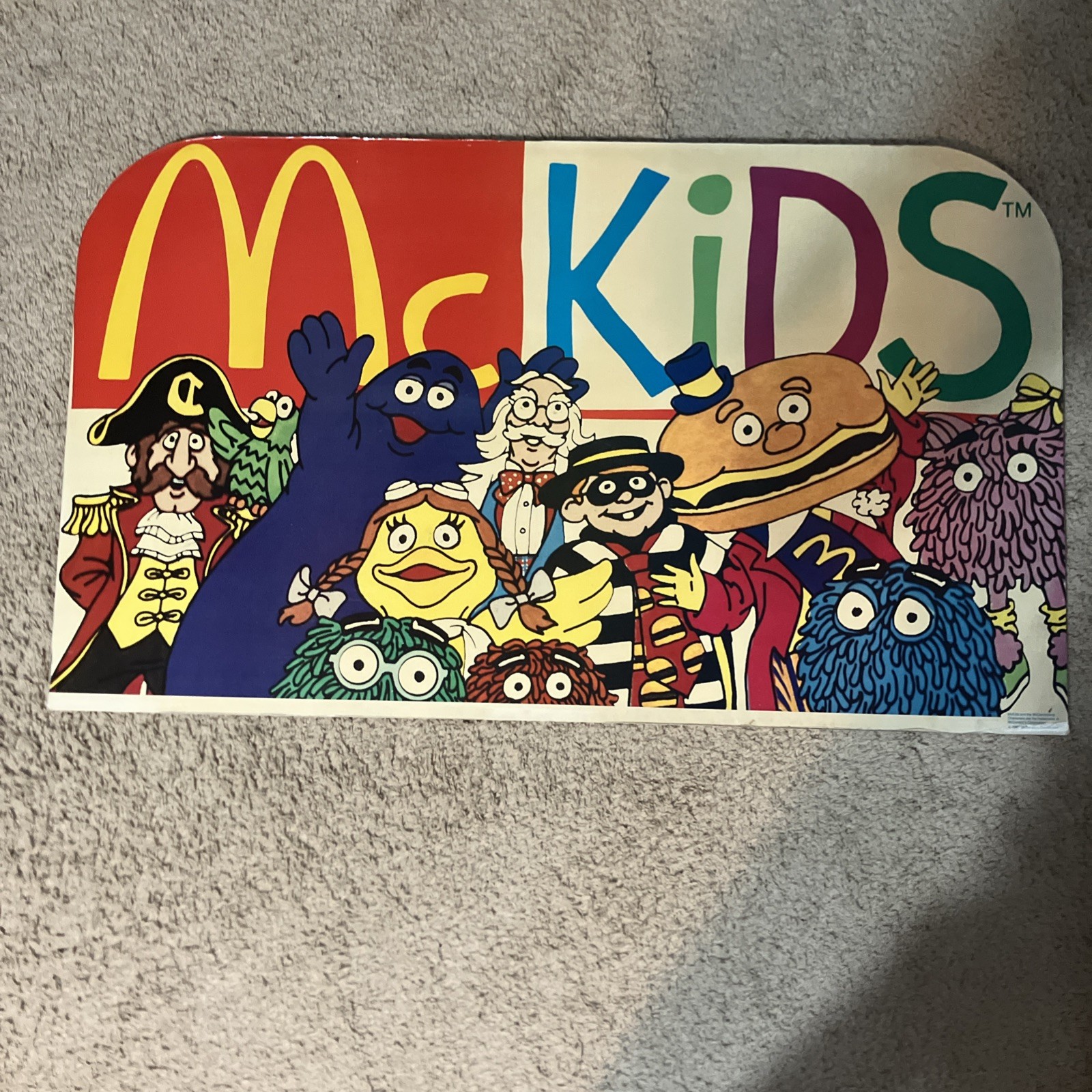RARE Vintage 1987 McDonald’s McKids Headboard Sign 21x33 McDonaldland Drescher RARE Vintage 1987 McDonald’s McKids Headboard Sign 21x33 McDonaldland Drescher