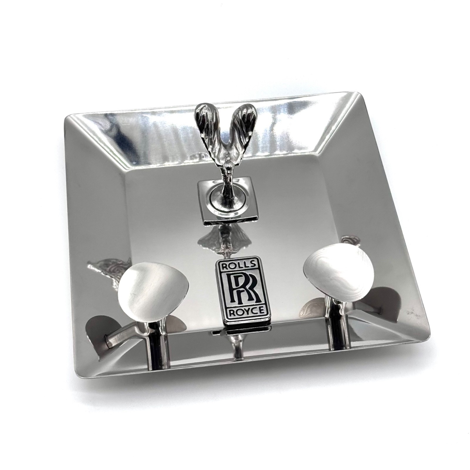 Rolls Royce Silver Square Cigar Ashtray Luxury Smoking Tray Bar Desk Decor Rolls Royce Silver Square Cigar Ashtray Luxury Smoking Tray Bar Desk Decor