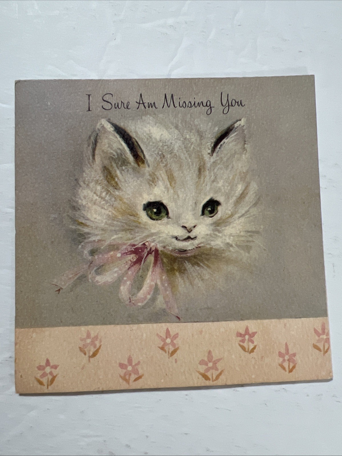 VTG 1959 Cat Missing You Greeting Card By Hallmark VTG 1959 Cat Missing You Greeting Card By Hallmark
