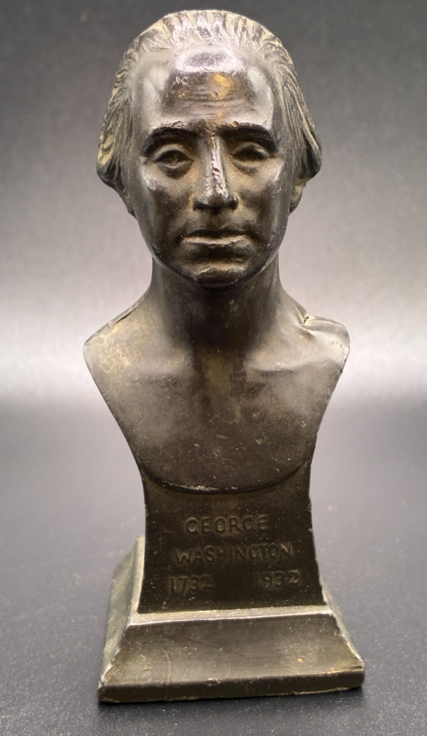1932 George Washington Metal Bust Almar Metal Arts Point Marion PA Bicentennial 1932 George Washington Metal Bust Almar Metal Arts Point Marion PA Bicentennial