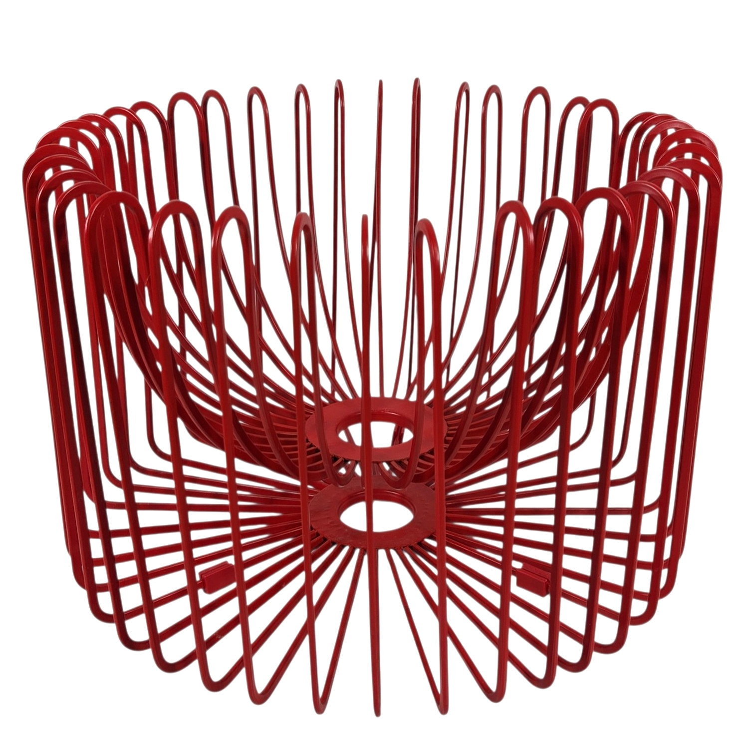 Vintage Ikea Trådig Fruit Basket – Ehlen Johansson Red Wire Bowl 1990s