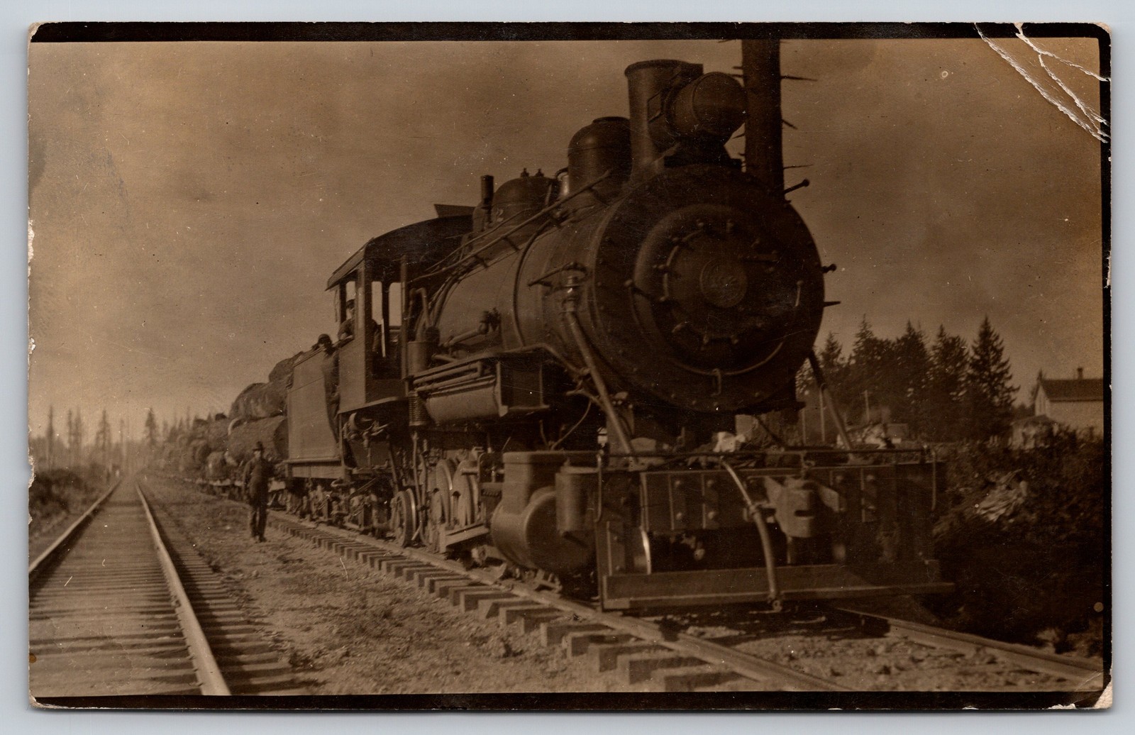 RPPC Photo Postcard 1913 Yacolt Washington Railroad Depot Town RPPC Photo Postcard 1913 Yacolt Washington Railroad Depot Town