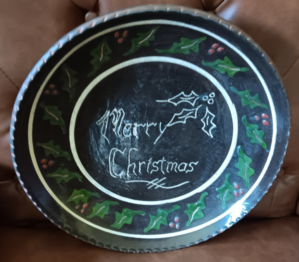Vintage 2000 Turtlecreek Pottey Redware Merry Christmas Plate Charger Luke 9:23 Vintage 2000 Turtlecreek Pottey Redware Merry Christmas Plate Charger Luke 9:23