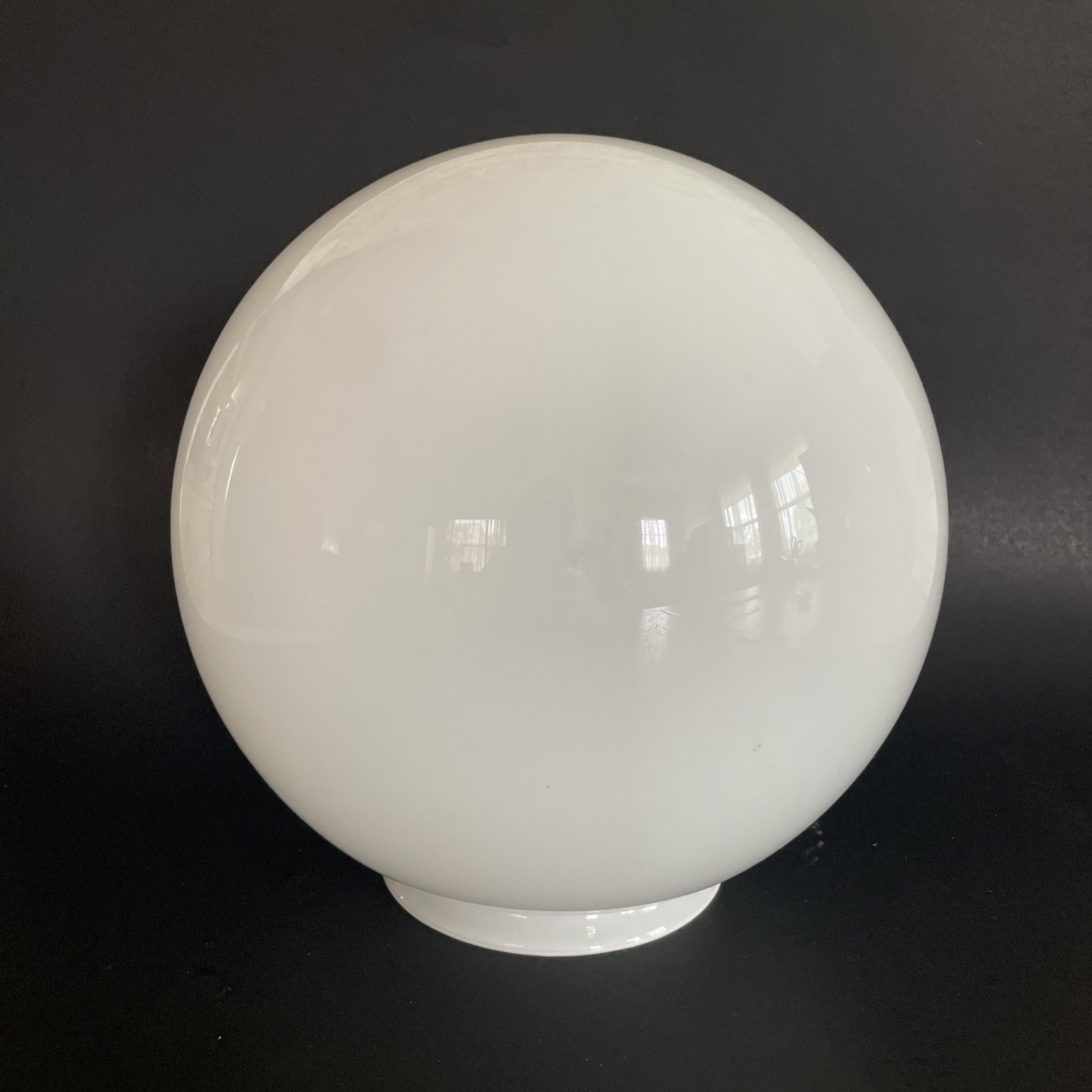 Vintage NOS 8” White Round Ball Glass Swag Pendant Light Shade Globe