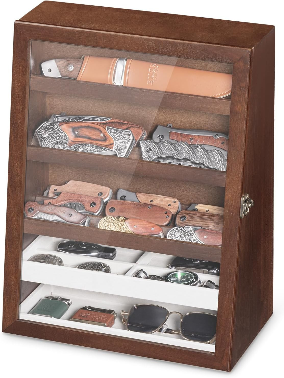Knife Display Case,Pocket Knife Collection Case for 28 Knives