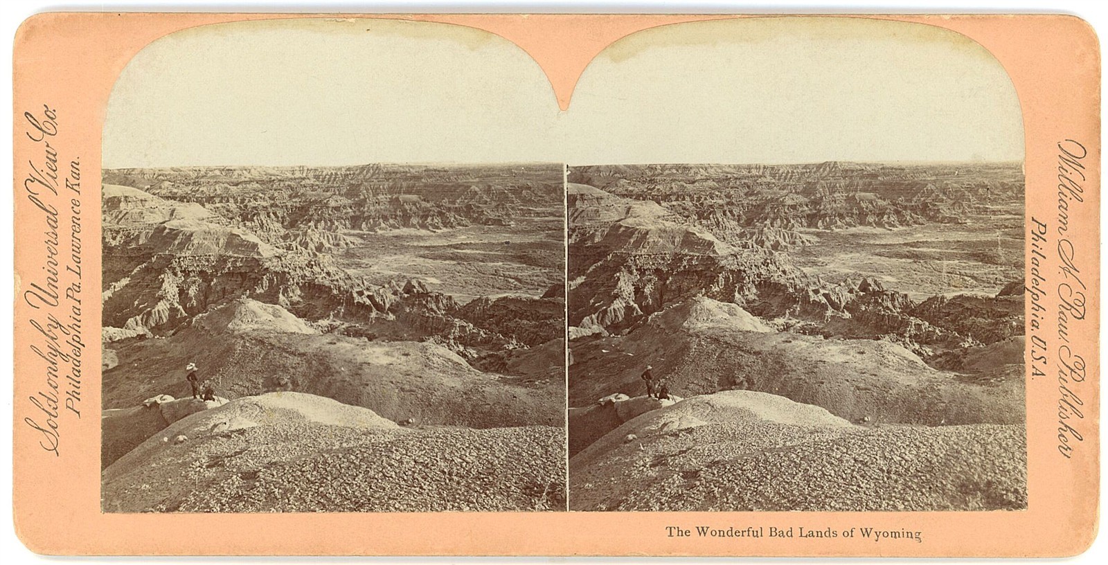 WYOMING STEREOVIEW - Badlands Formations - Universal View Co 1900s