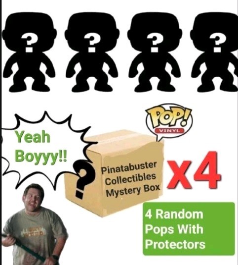 Funko Pop Mystery Box 4 Random Pops, No Duplicates Each Comes In Pop Protector