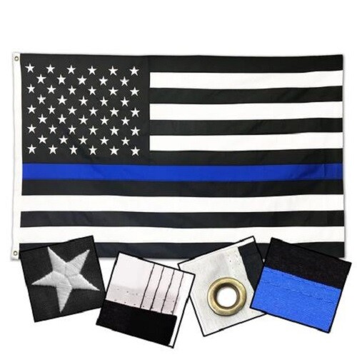 3x5 Blue Line American Flag Embroidered & Sewn Back the Blue 3x5 Blue Line American Flag Embroidered & Sewn Back the Blue