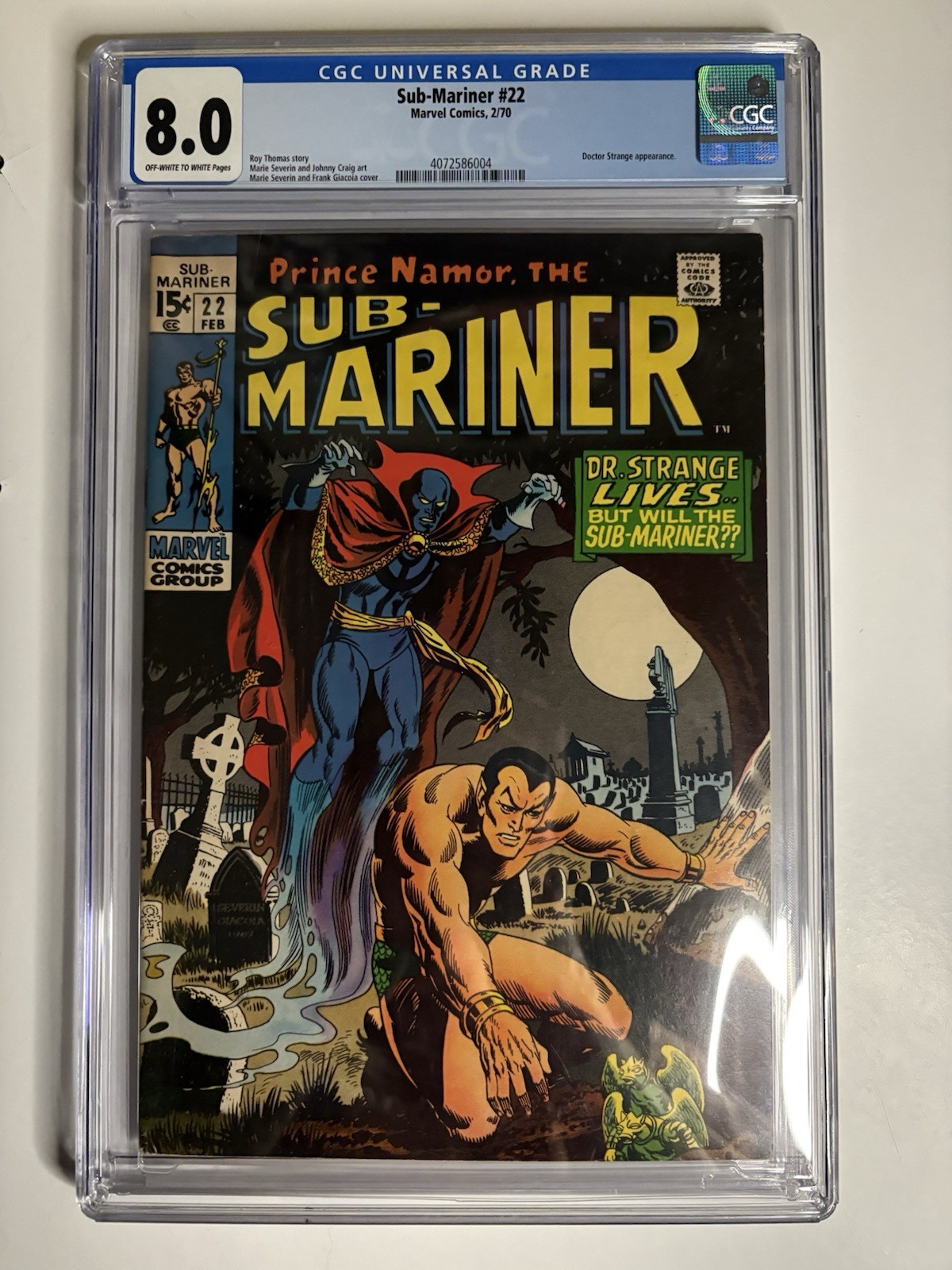 Sub-Mariner #22 (Marvel Comics February 1970) CGC 8.0