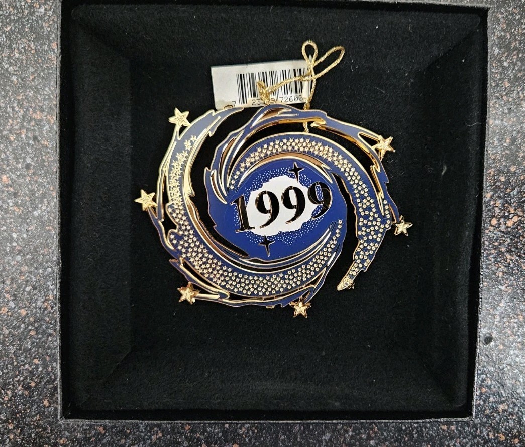 Baldwin Brass Millennium Galaxy 1999 - 2000 Christmas Ornament 24KT Gold Finish