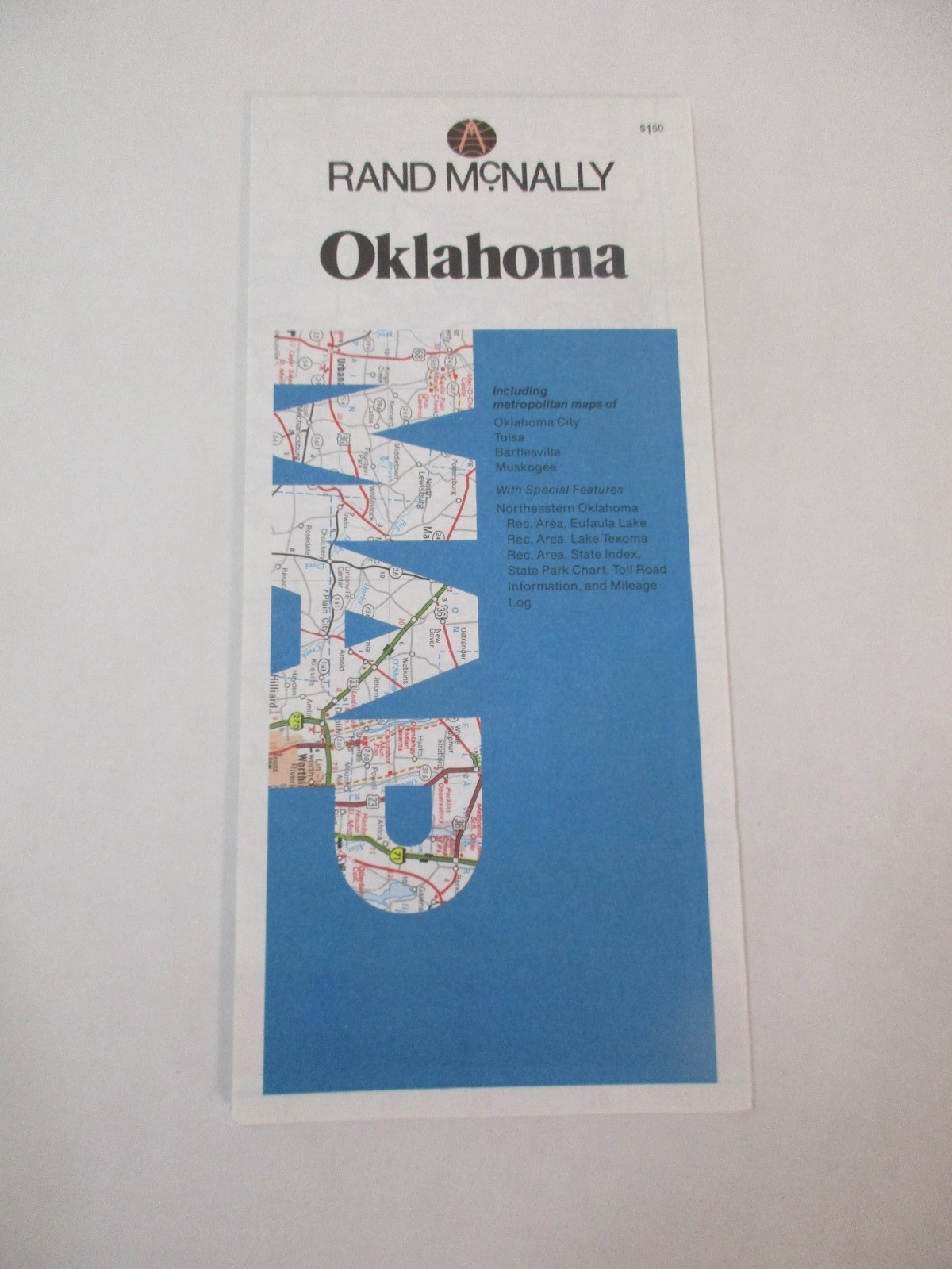 Rand McNally Oklahoma State Highway Travel Road Map~HrcRM
