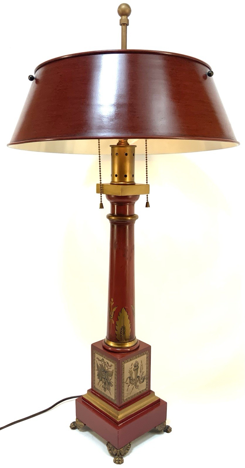 Vintage Mid Century Frederick Cooper Chicago Tole Gilt Painted Table Lamp 34”