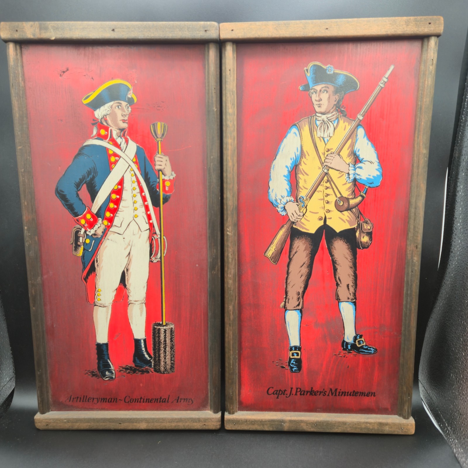 VNTG Capt.J Parker’s Minutemen Wood Plaque Folk Art American Revolutionary War
