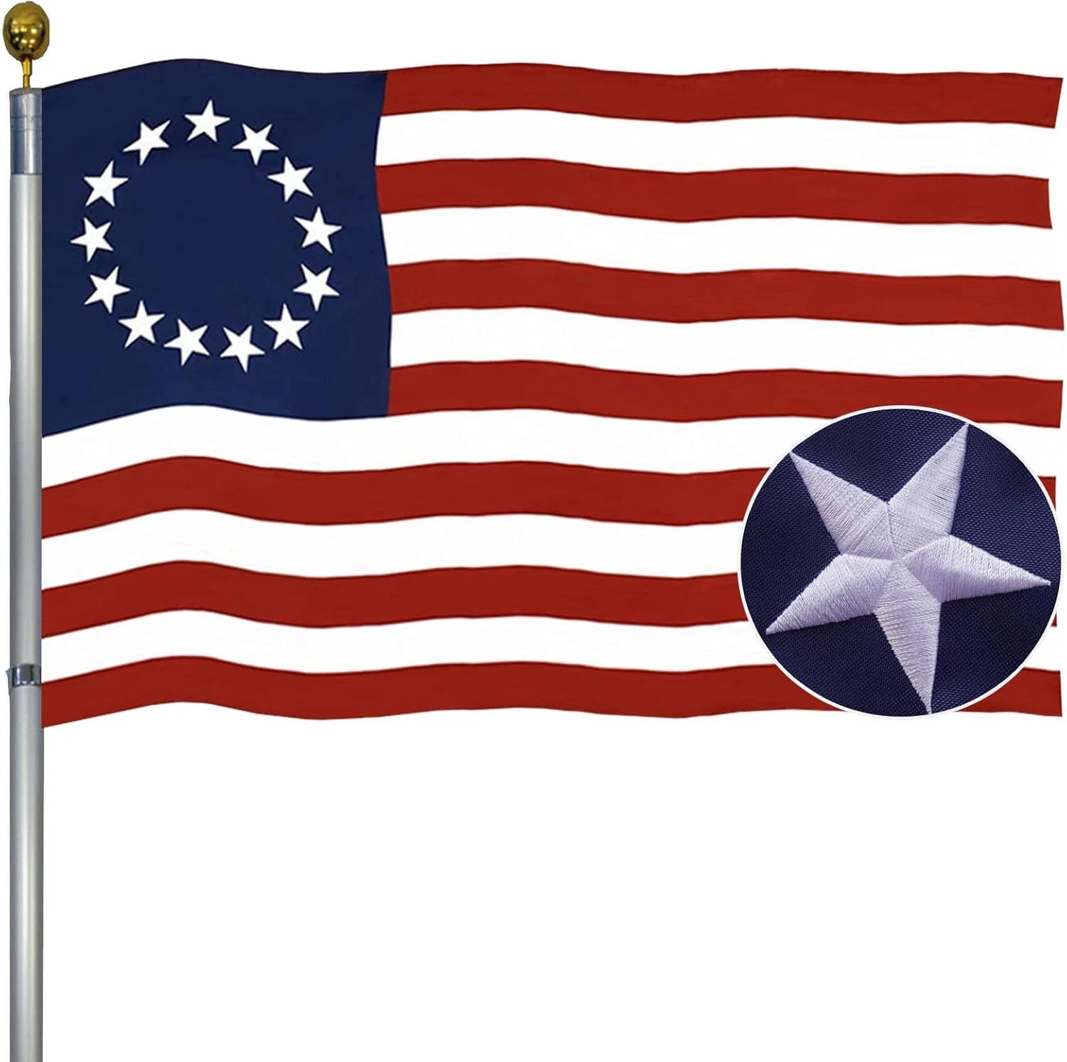Embroidered Betsy Ross USA Flags 3X5 Outdoor US United States 13 Colonies Betsy