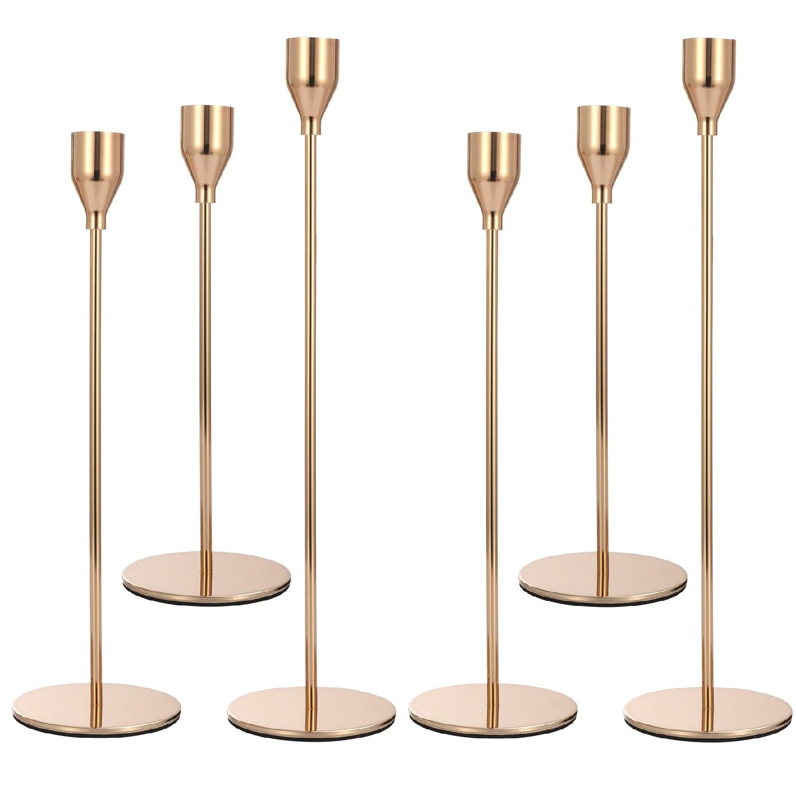 Anndason Set of 6 Pink Gold Candlestick Holders S+M+L (6 Pcs/set), Anndason Set of 6 Pink Gold Candlestick Holders S+M+L (6 Pcs/set),
