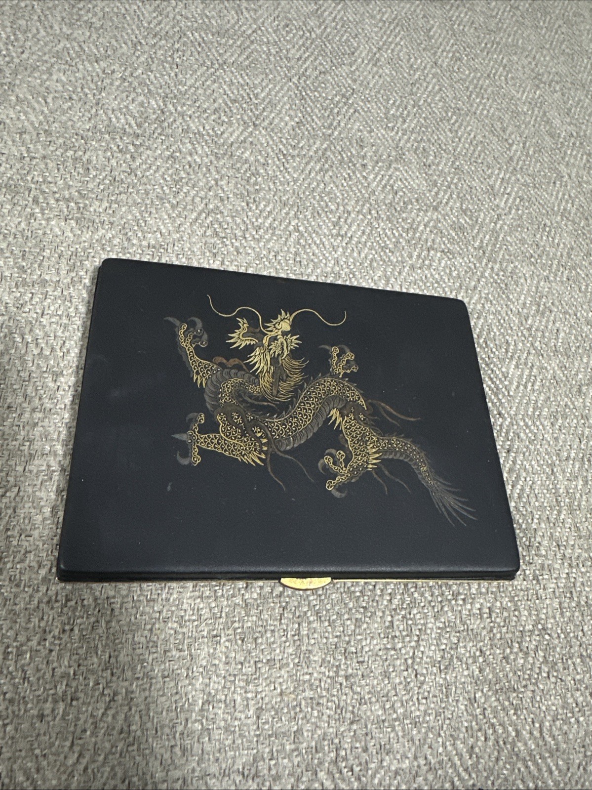 Antique Japanese Cigarette Case Gold Dragon