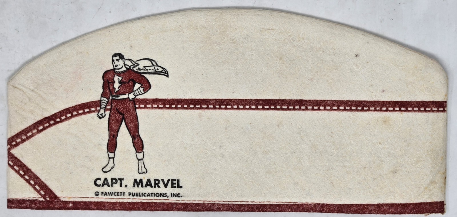 Vintage 1944 Captain Marvel Super Rare Military Felt Hat Cloth Fawcett Publ Vintage 1944 Captain Marvel Super Rare Military Felt Hat Cloth Fawcett Publ