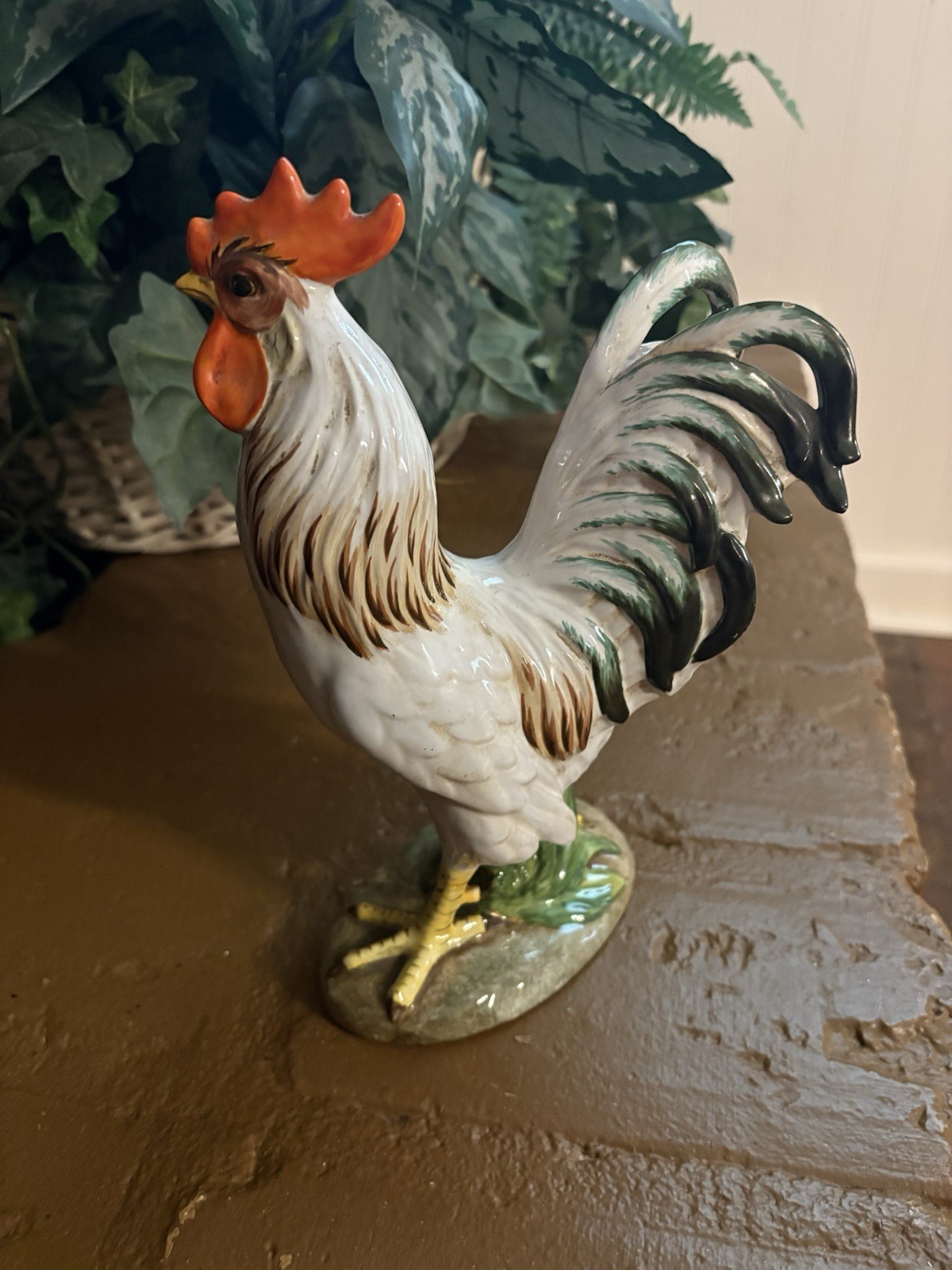 Vintage Ugo Zaccagnini Italy Polychrome Ceramic Rooster