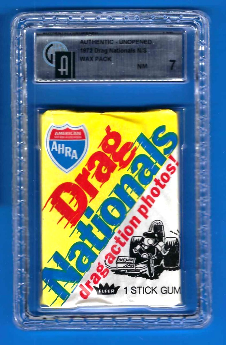 Vintage DRAG NATIONALS AHRA FLEER SEALED 1972 WAX PACK GRADED 7 NM Vintage DRAG NATIONALS AHRA FLEER SEALED 1972 WAX PACK GRADED 7 NM