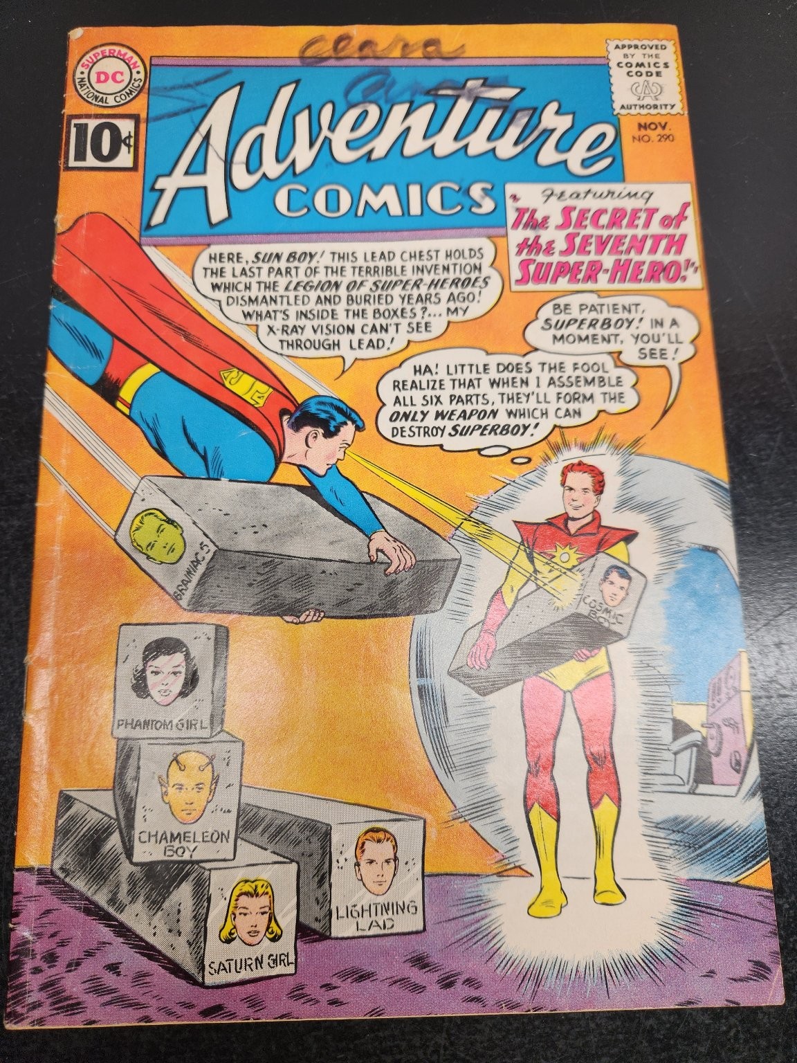 DC Adventure Comics # 290 - Superboy - Sun Boy - Cover written on in crayon DC Adventure Comics # 290 - Superboy - Sun Boy - Cover written on in crayon