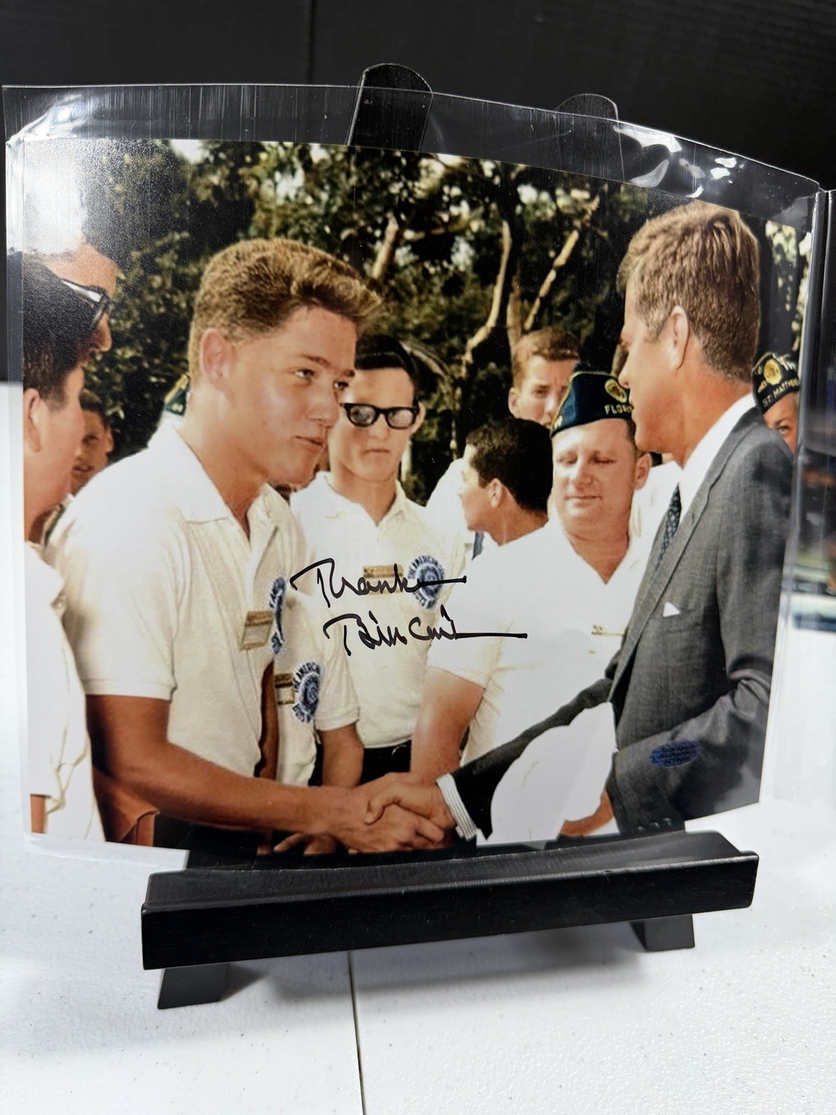 Bill Clinton Signed 8x10 Photo Meeting JFK Boys Nation 1963 Thanks COA 3235496