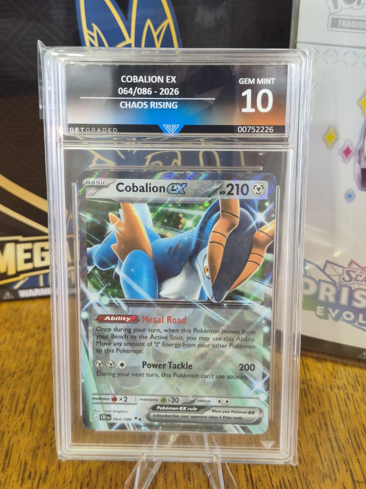 Cobalion EX (064/086) card Pokemon Chaos Rising English Ace Grade 10 Cobalion EX (064/086) card Pokemon Chaos Rising English Ace Grade 10