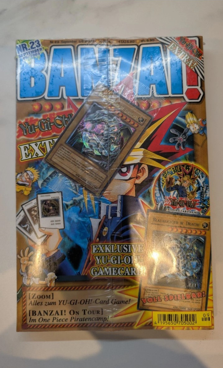 BANZAI No. 23 09/2003 Original Packaging Sealed Yu-Gi-Oh Blue-Eyes BNZ-G001 Promo RARE