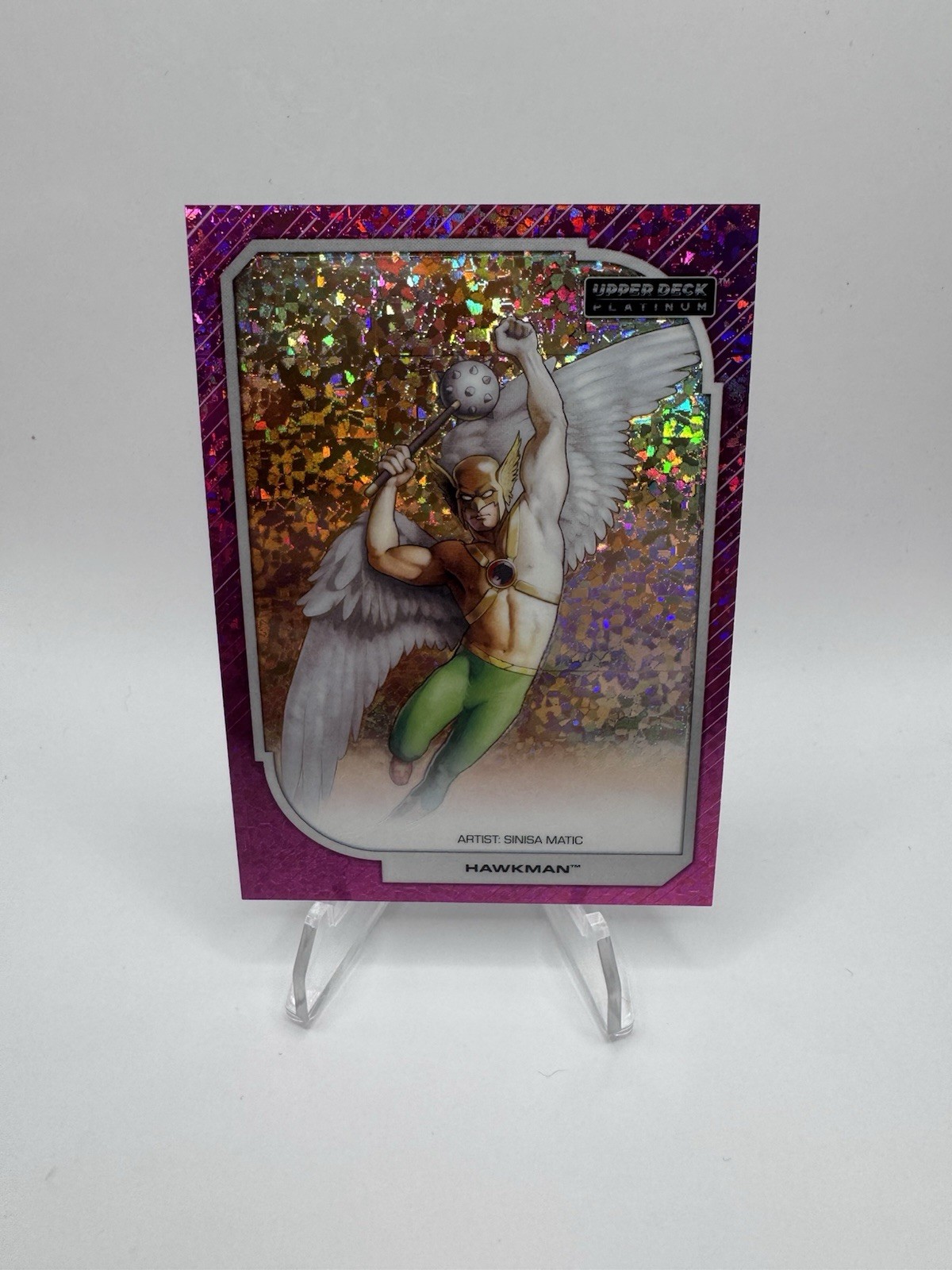 2026 Upper Deck Platinum DC #26 Hawkman Pink Crystals 1/5