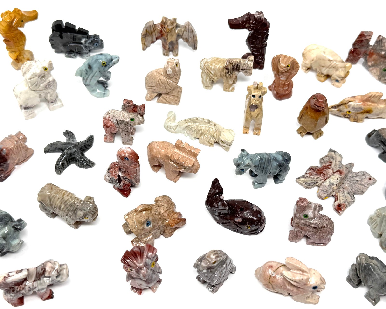 Soapstone Animals, Hand Carved: Wholesale Bulk Lot (Small Miniature Figurines)