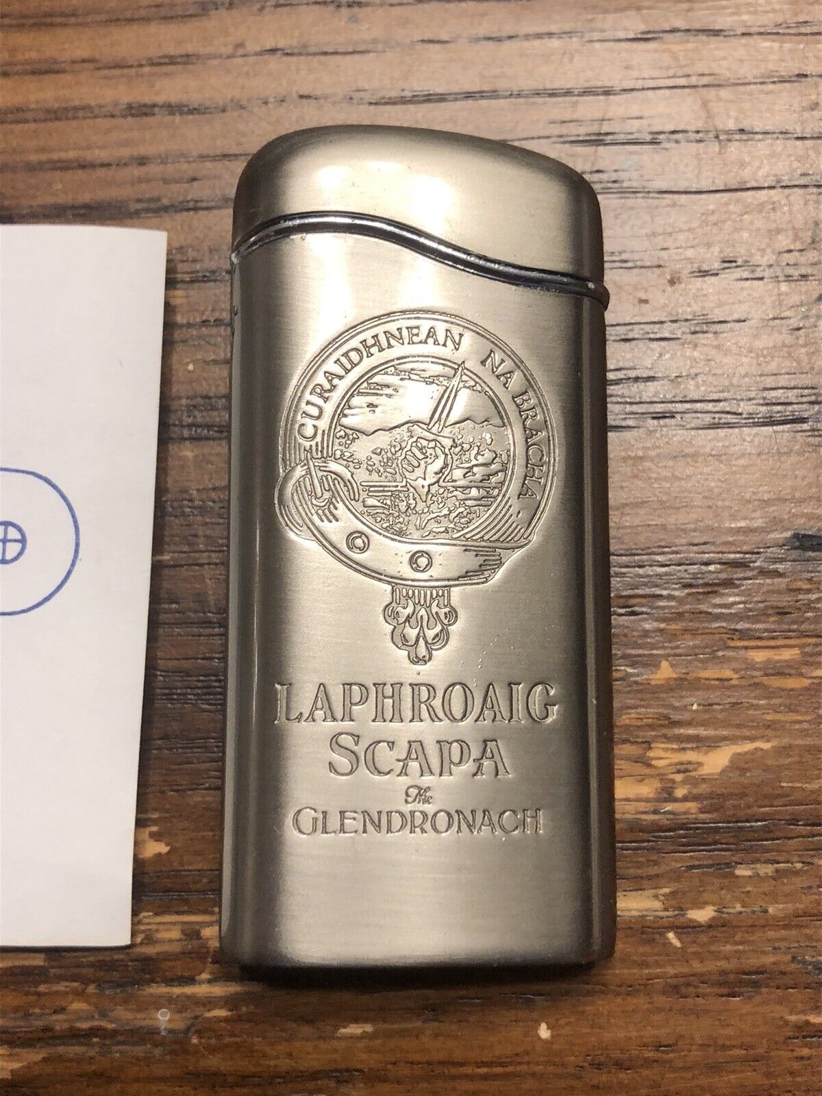 Rare LAPHROAIG SCAPA the GLENDRONACH Scotch Whiskey Metal lighter (Never Used)