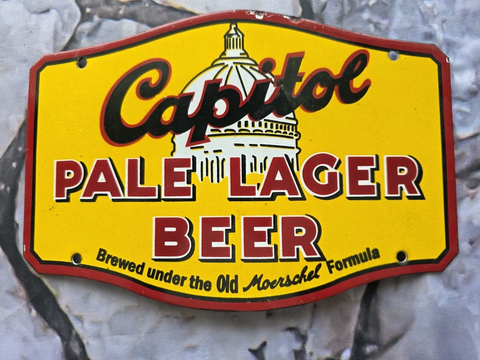 VINTAGE CAPITOL PALE LAGER BEER  PORCELAIN SIGN 10\