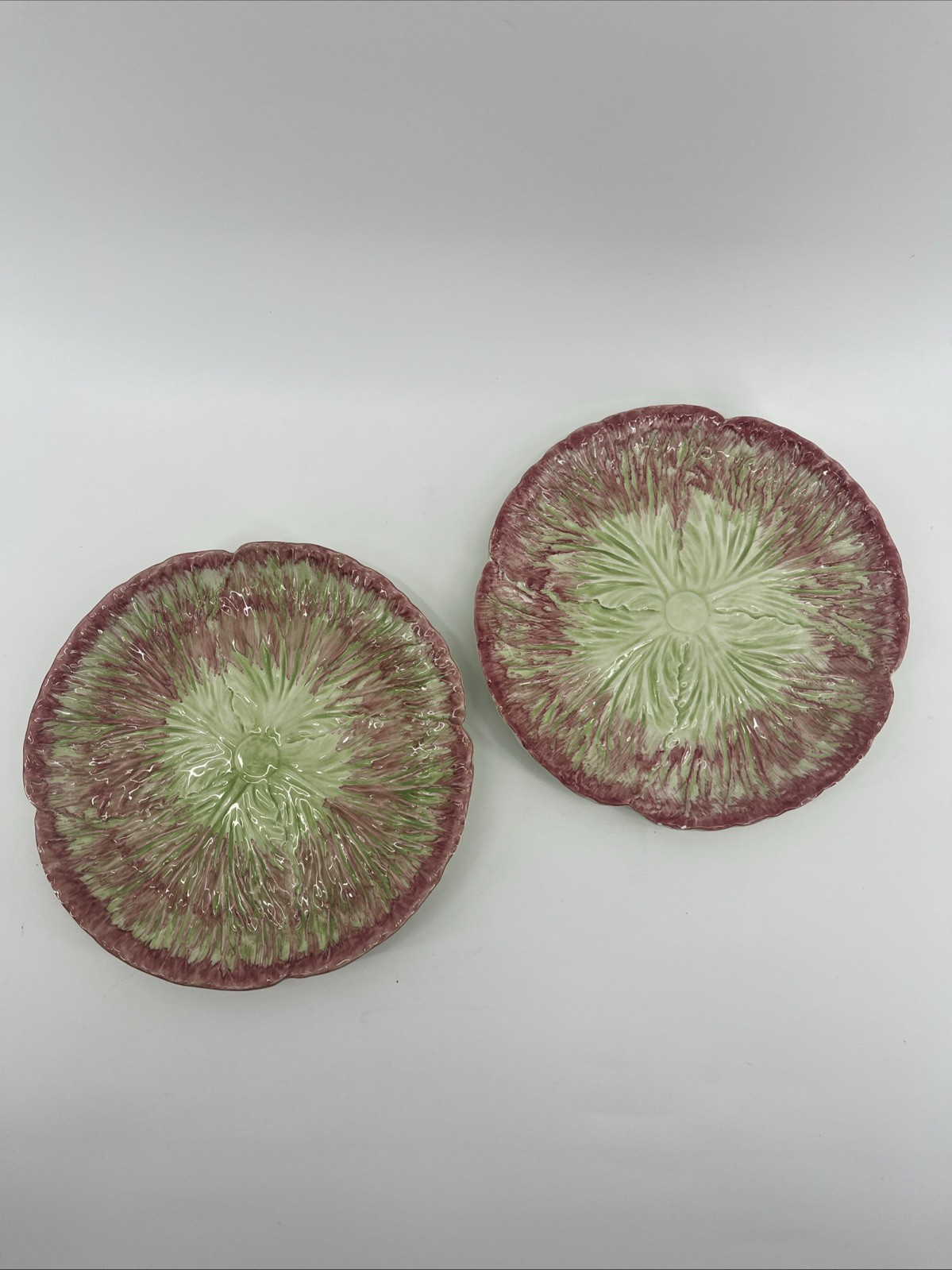 B\'Artigiana Italian Red Cabbage Set of 2 Decorative Plates 9” Made In Italy