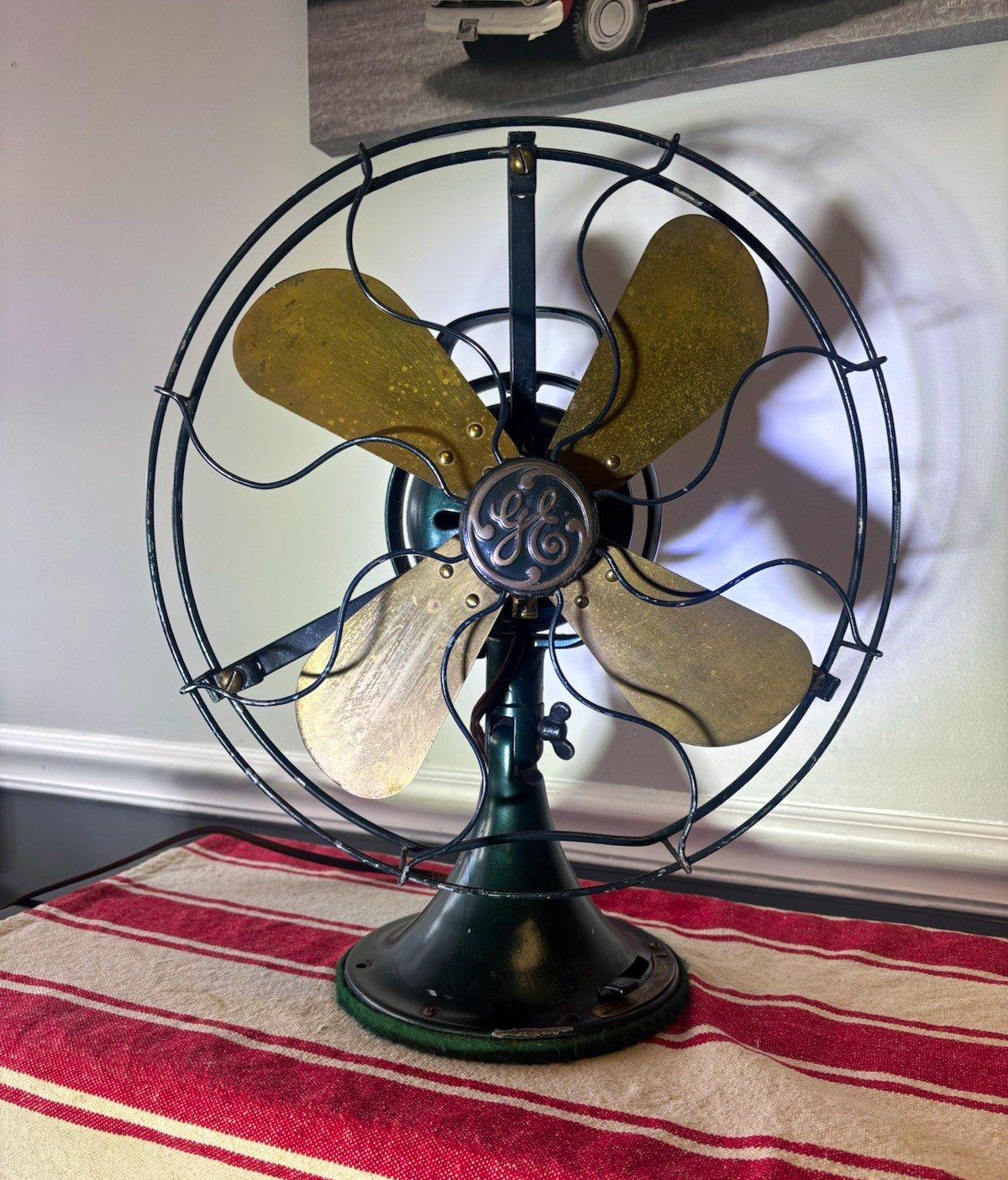 1927 General Electric GE 12 inch brass for blade fan AOU for AF two cat 7543