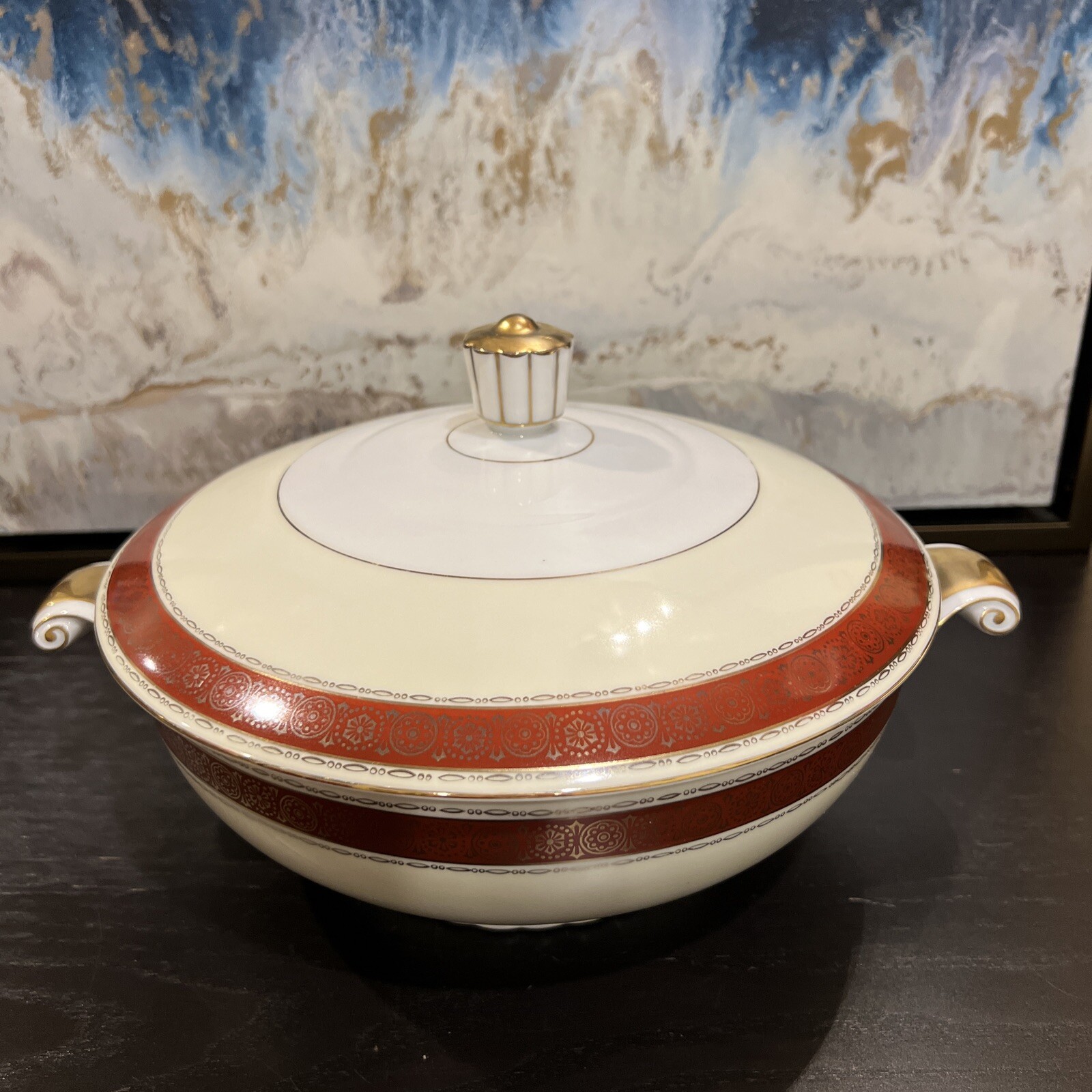 Vintage Narumi China CORONA Occupied Japan Serving Bowl w/Lid Vintage Narumi China CORONA Occupied Japan Serving Bowl w/Lid