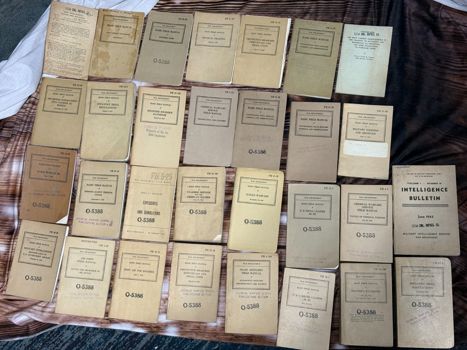 WWII US War Department Field Manuals 1940\'s Rare Chemical Warfare School LOT WWII US War Department Field Manuals 1940\'s Rare Chemical Warfare School LOT