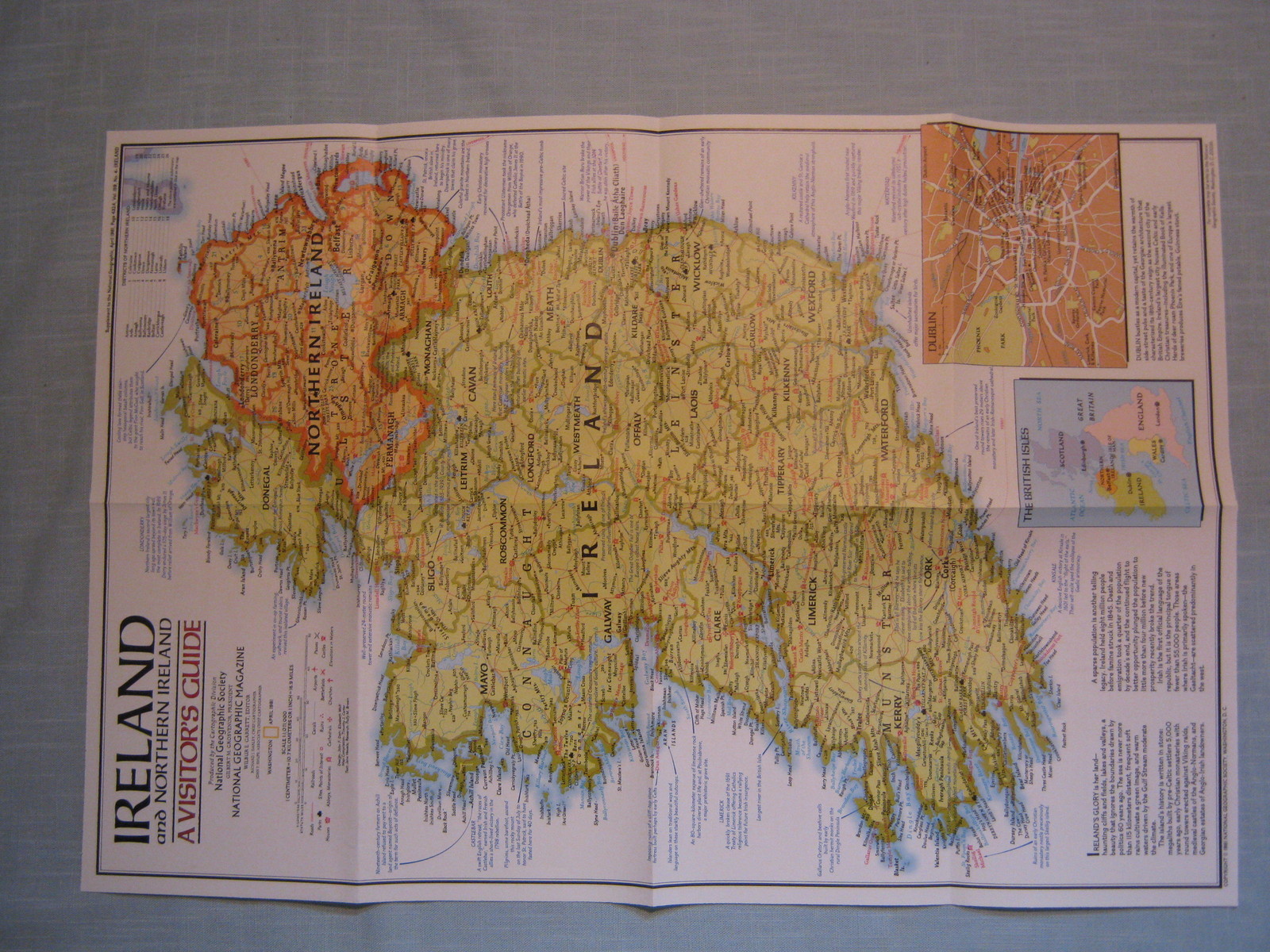 IRELAND AND NORTHERN IRELAND MAP+ HISTORIC IRELAND National Geographic Apr. 1981