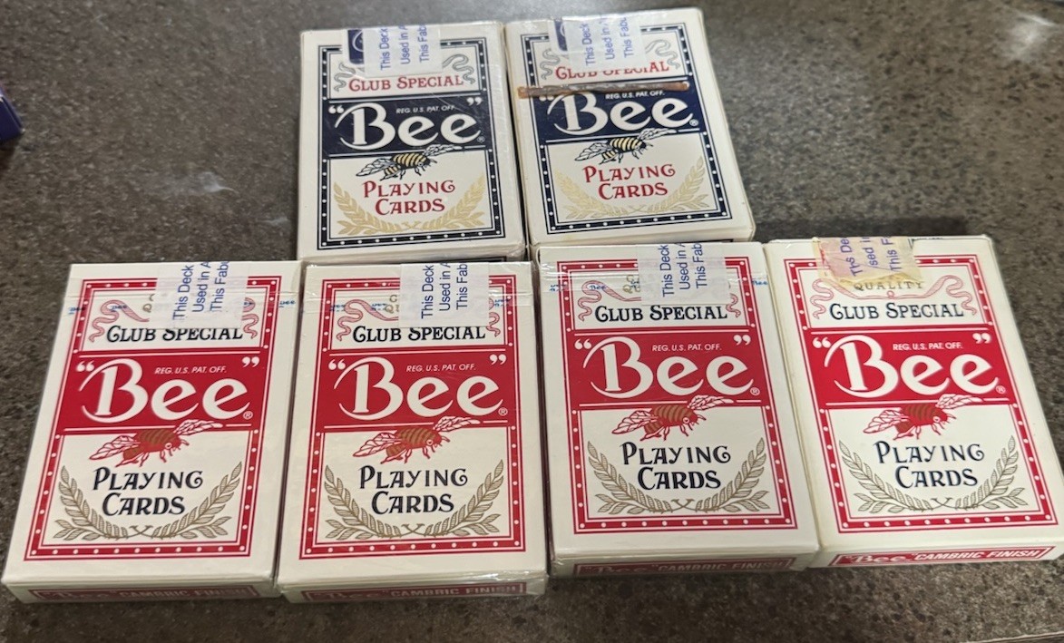 1 Deck Used Actual Bee 92 Club Special Playing Cards Avi Casino Sealed Red Blue 1 Deck Used Actual Bee 92 Club Special Playing Cards Avi Casino Sealed Red Blue