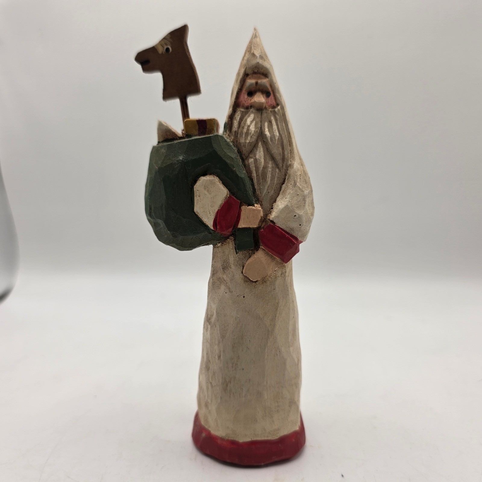 Vintage 1991 Jim Clement Hand Carved Wood Santa Figurine Lilburn GA Folk Art 6 Vintage 1991 Jim Clement Hand Carved Wood Santa Figurine Lilburn GA Folk Art 6
