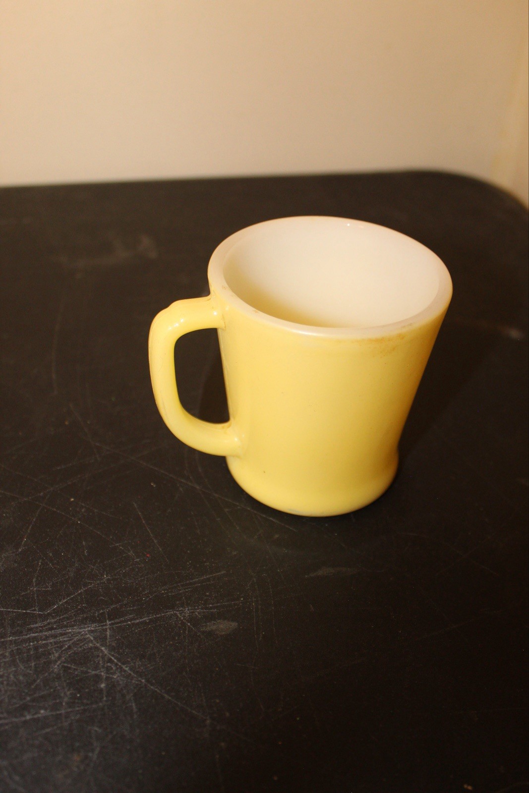 Vintage Fire King Yellow D-Handle Mug Made in USA Milk Glass No. 22 Vintage Fire King Yellow D-Handle Mug Made in USA Milk Glass No. 22